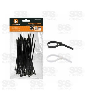 Abraçadeira De Nylon 3,6x200mm Com 100 Unidades Troya Tools TRY-0068