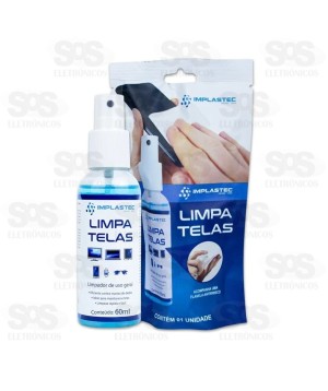Limpa Tela Spray Com Flanela 60ML Implastec