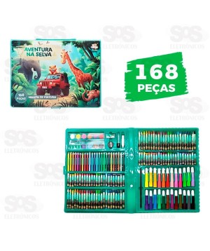 Maleta De Pintura 168 Peças Aventura Na Selva Toy King TK-CR20