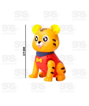 Boneco Tigre Fofo Com Luzes e Sons Toy King TK-AB6192