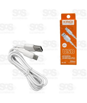 Cabo De Carregamento USB Para Type C 1 Metro Kaidi KD-28C