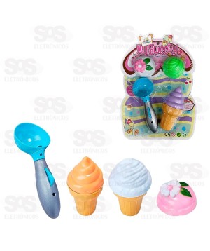 Kit Sorvetinho Divertido 4 Peças Toy King TK-AB5136