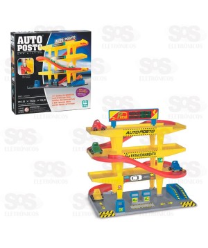 Auto Posto Com 2 Carrinhos Nig Brinquedos 300