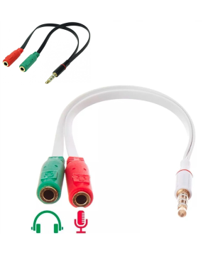 Cabo P3 Com Entrada De Fone e Microfone