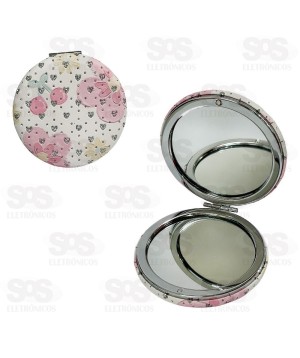 Espelho De Mão Duplo Estampas Variadas Unitário Luatek LMF-1042