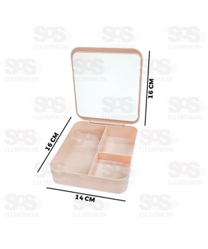 Porta Jóia Com Espelho 3 Divisões Luatek LMF-1031