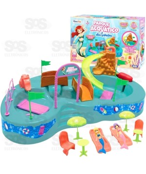 Parque Aquático Sereia 28 Peças Sai Agua de Verdade Homeplay 8002