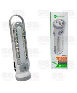Lanterna Manual Com 3 Funções Recarregável DP-7102
