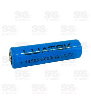 Bateria 14500 Recarregável Para Lanterna 3.7V 5000mAh Luatek