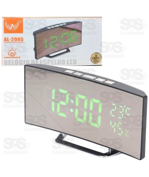 Relógio Digital Espelhado Temperatura e umidade Altomex AL 2995