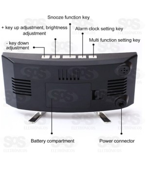 Relógio Digital Espelhado Temperatura e umidade Altomex AL 2995
