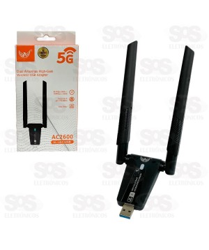 Antena Dupla Wireless USB 5GHz Altomex AC2600