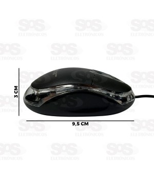 Mouse Óptico LED Com Fio 1.2M Invas IN-20053