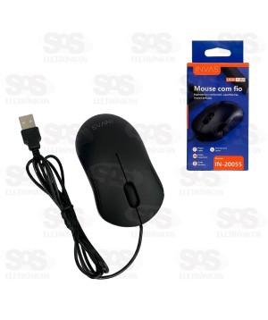 Mouse Óptico Com Fio 1.2 Metros Invas IN-20055