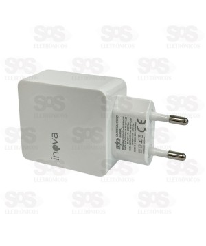 Carregador Rápido USB+TPC 40W QC 3.0 Inova CAR-3134