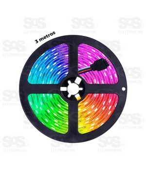 Fita de LED Colorida Com Controle Por Som 3 Metros Inova MD-12795
