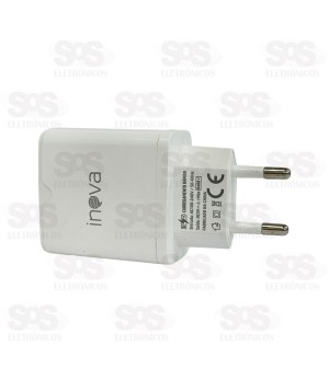 Carregador 2 USB 3.1A Com Cabo Iphone Inova CAR-3297A