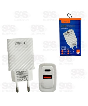 Carregador Rápido USB+TPC 40W Inova CAR-3165