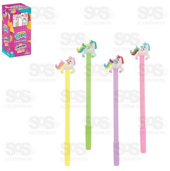 Caneta Divertida Unicórnio Caixa 20 Unidades Polibrinq SB010