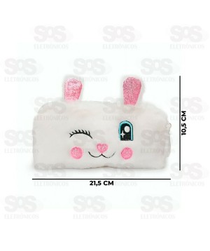Estojo Escolar Pelúcia Coelho Polibrinq SCB128