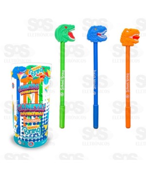 Caneta Divertida Dinossauro Caixa de 20 Unidades Polibrinq SCB154