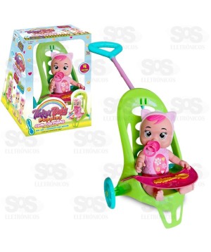 Boneca em Vinil Tinker Puppies com Carrinho Homeplay 3150