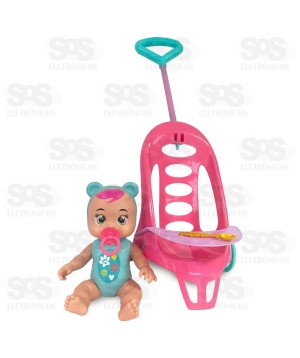 Boneca em Vinil Tinker Puppies com Carrinho Homeplay 3150