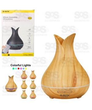 Difusor Umidificador De Ar Com LED Colorido 400ml B-Max BM088