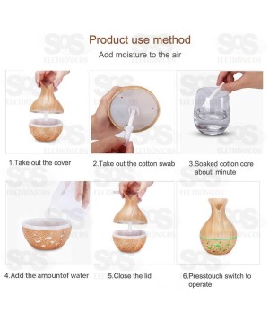 Difusor Umidificador De Ar Com LED Colorido 130ml B-Max BM060