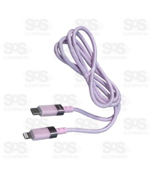 Cabo Iphone Para PD 30W Ponta Emborrachada 1 Metro Kaidi KD-2518CL