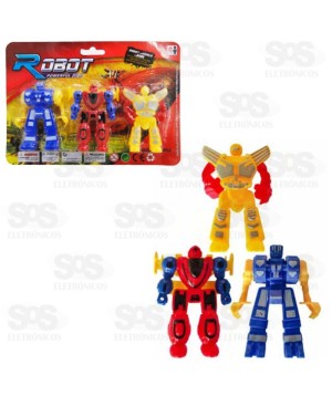 Super Robôs Cartela 3 Unidades Toy King TK-AB 3988