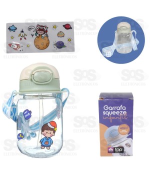 Garrafa Infantil Com Canudo Personalizável 400ml TOP0957