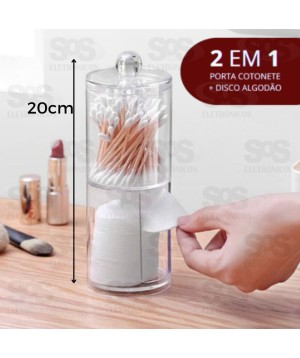 Porta Cotonete e Algodão Duplo Acrílico B-Max F1169