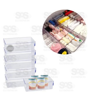 Kit Organizador Modular 6 Peças 15cm Em Acrílico B-Max BM-1138