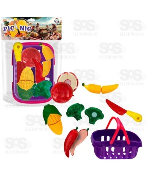Cestinha Piquenique 7 Peças com Velcro Pica Pau 878