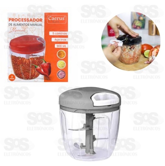 Mini Processador de Alimentos Manual  900ML Caerus CRS-2593