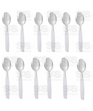 Kit Colher De Mesa Bali 12 Unidades Branca CRS-2650