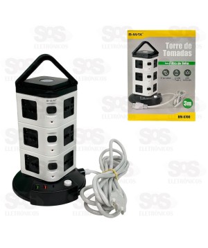 Torre Multiplug 12 Tomadas e USB B-Max BM-8700