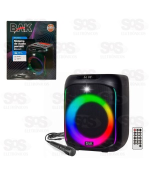 Caixa De Som 25W Bluetooth Com Microfone Bak BK-281SW