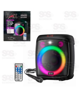 Caixa De Som 50W Bluetooth Com Microfone Bak BK-277SW