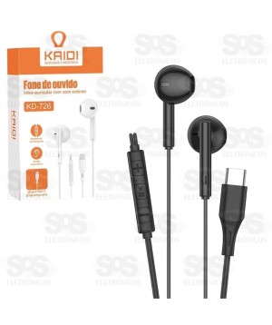 Fone De Ouvido Com Fio e Microfone Type C Kaidi KD-726