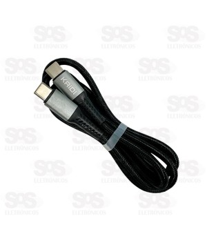 Cabo De Dados Type C 60W 1 Metro Kaidi KD-19CC