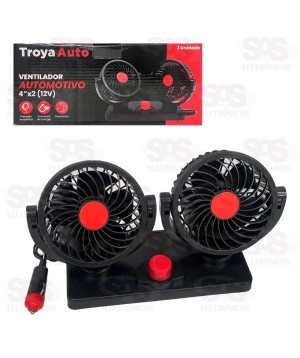 Ventilador Automotivo Duplo 12V TroyaTools TRY-0001
