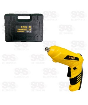 Parafusadeira Elétrica 3.6V Sem Fio Com Acessórios B-Tek BT-DZ38