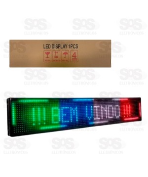 Painel de LED RGB Letreiro Digital 100x19CM Lelong SL1027M