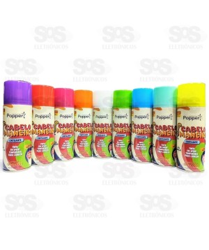 Pinta Cabelo Spray 125ml Cintilante Azul  Popper