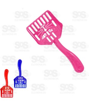 Pá Peneira Limpar Areia Gatos Cores Variadas 0156A