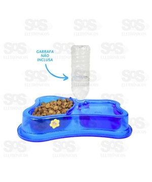 Comedouro Para Pet Com Suporte Para Garrafa