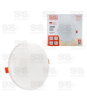 Painel Redondo LED Branco 24W Sobrepor + Embutir BDPD-2400