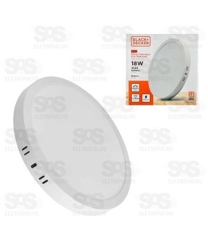 Painel Eco Redondo Sobrepor LED Branco 18W Black+ Decker  BDPD120013